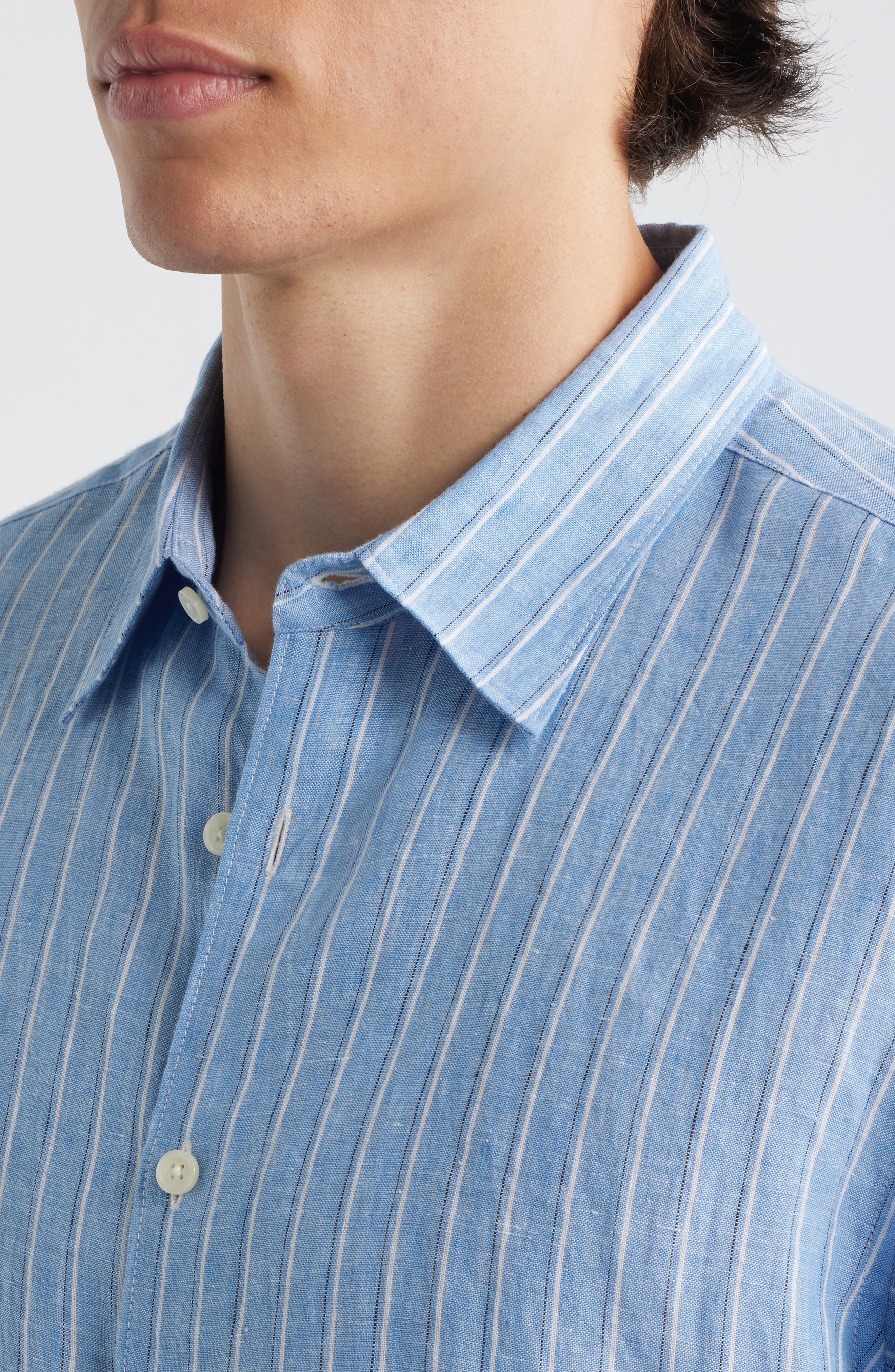 Irving Relaxed Fit Stripe Linen Button-Up Shirt - image 2