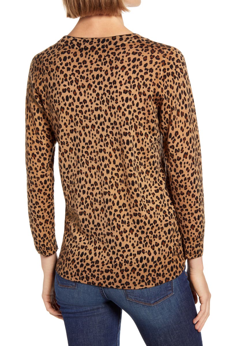 J.Crew Leopard Print Merino Wool Sweater, Alternate, color,