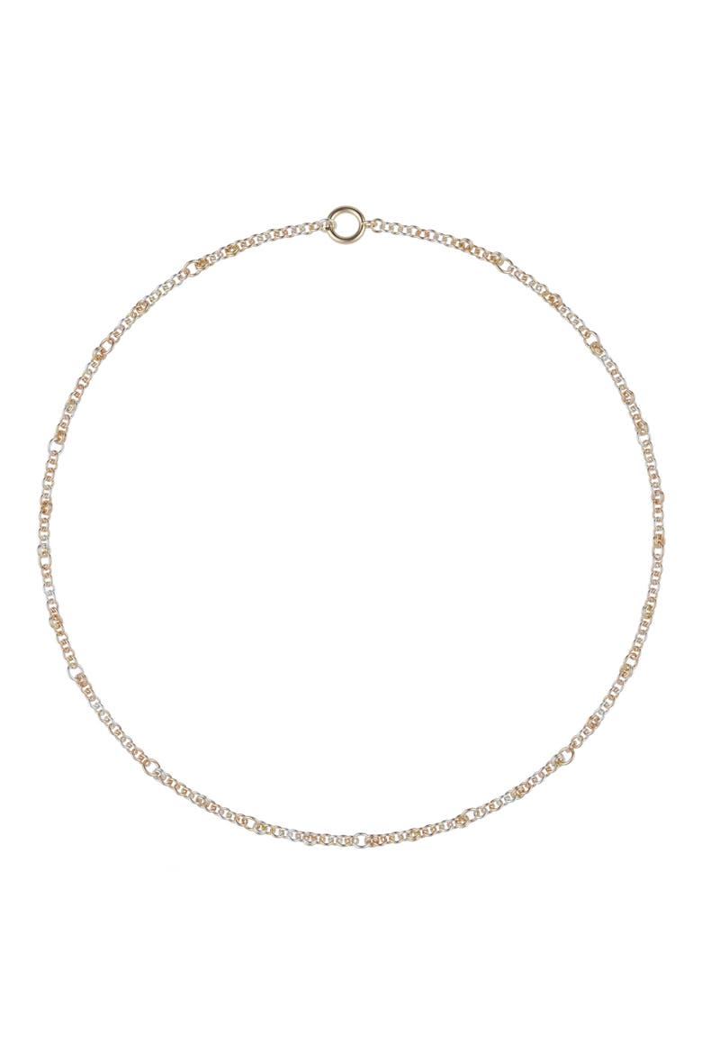 Two-Tone Gravity Chain Necklace, Main, color, 18K YELLOW GOLD/ SILVER