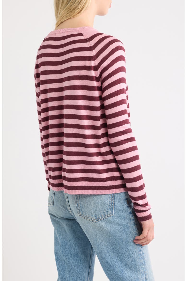 Stripe Sweater, Alternate, color, BORDEAUX