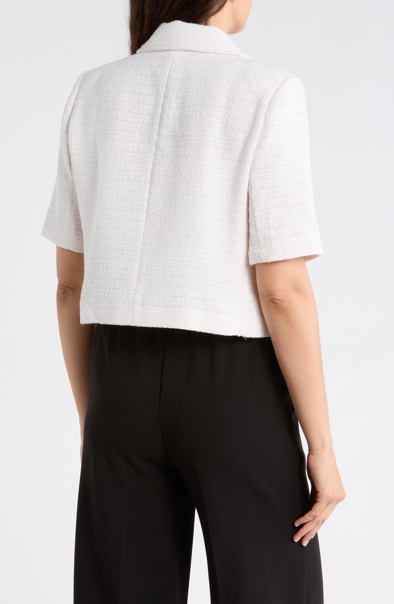 Amanda & Chelsea Short Sleeve Tweed Jacket, Alternate, color, Natural