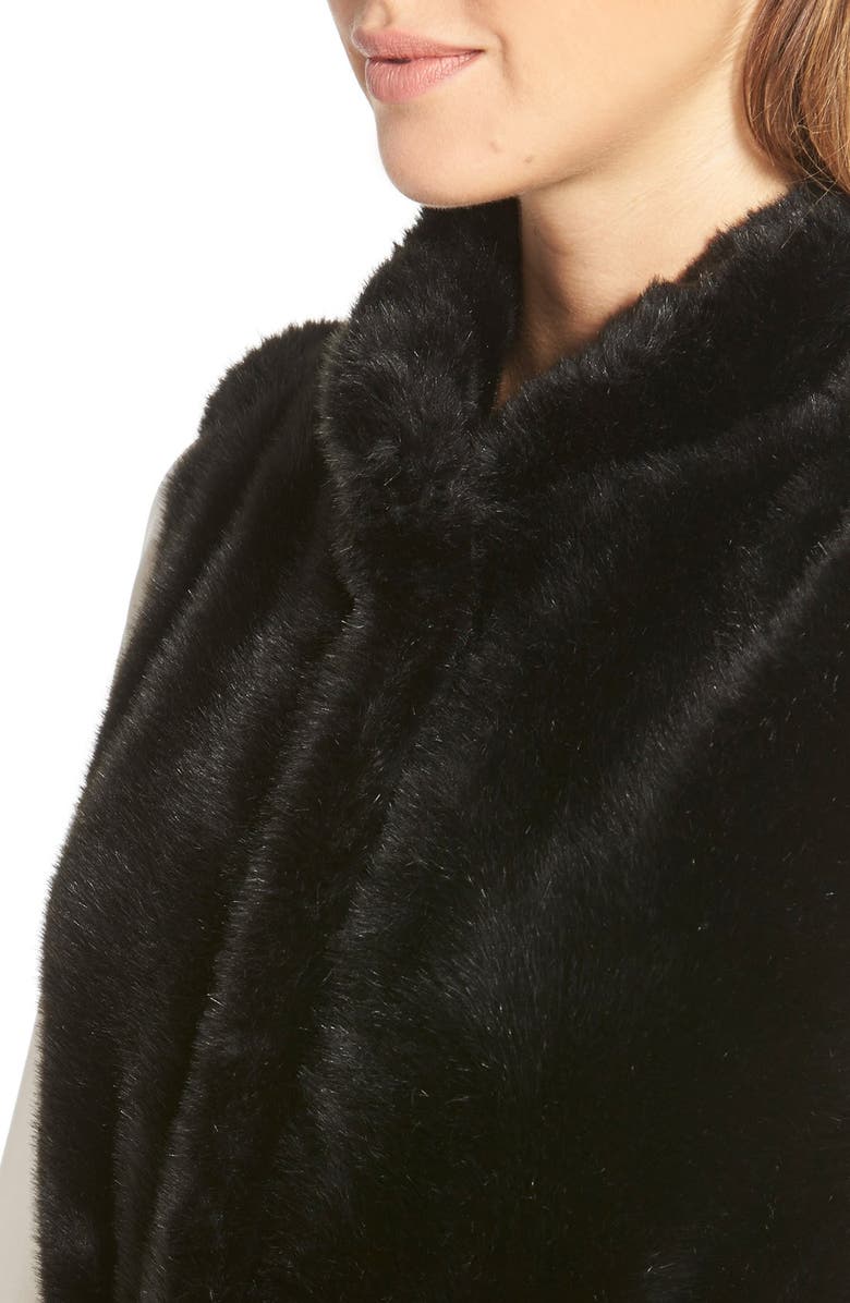 Vince Camuto Drawstring Waist Faux Fur Vest, Alternate, color,