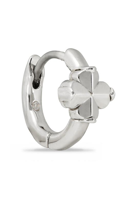 Kate Spade New York Spade Flower Huggie Hoop Earrings In Silver