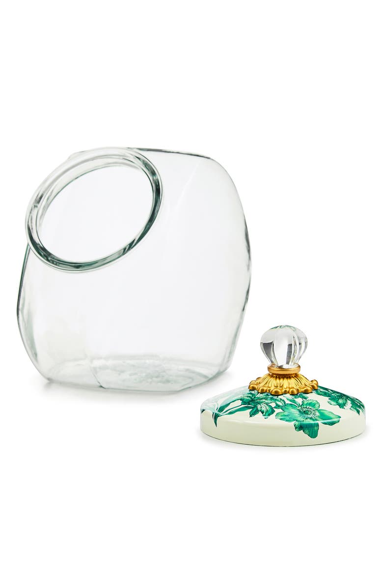 MACKENZIE CHILDS Cookie Jar with Emerald English Garden Lid, Alternate, color, Emerald