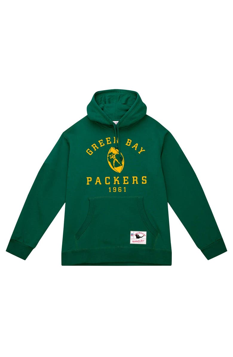 Mitchell & Ness Men's Mitchell & Ness Green Green Bay Packers Vintage Pullover Hoodie, Alternate, color,