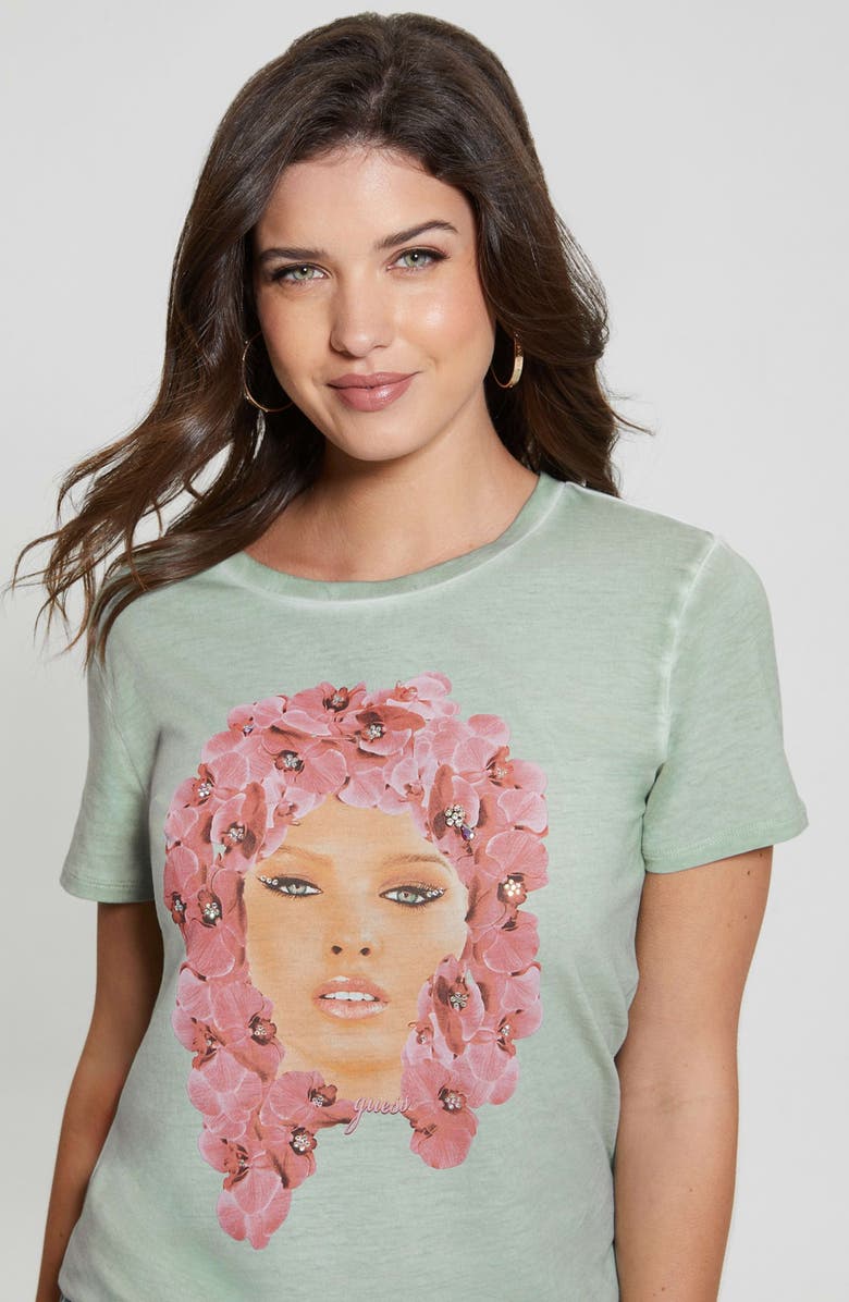GUESS Orchid Queen Graphic T-Shirt, Alternate, color, 