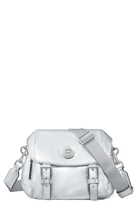 Small Virginia Metallic Nylon Messenger Bag