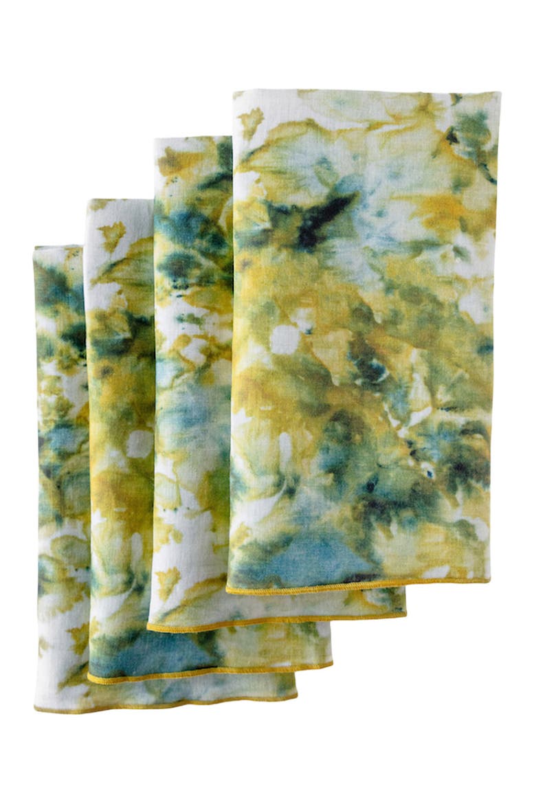 Green Marble Napkin Set of 4, Main, color, Green Marble Gold Trim