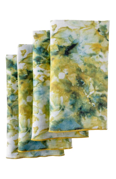 Green Marble Napkin Set of 4