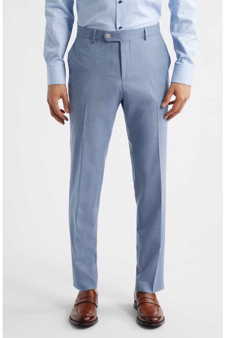 Genius Slim Fit Flat Front Stretch Dress Pants, Main, color, OPEN BLUE