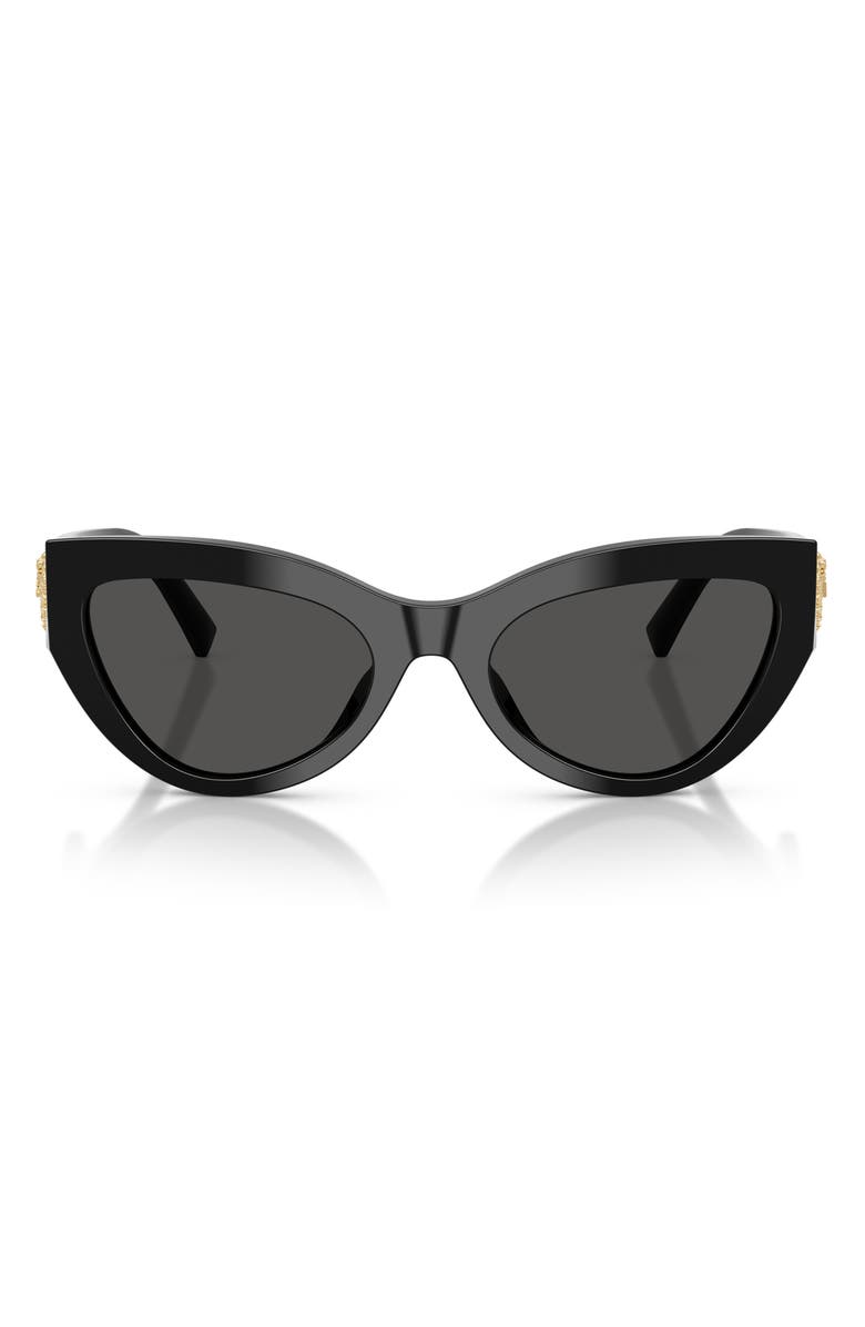 Dolce&Gabbana 55mm Cat Eye Sunglasses, Main, color, Black / Dark Grey