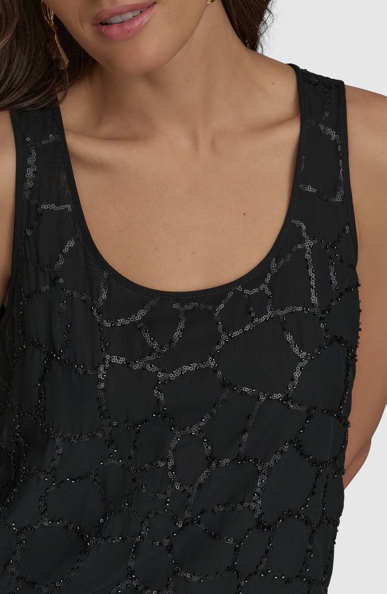 Donna Karan New York Sequin Tank, Alternate, color, Black