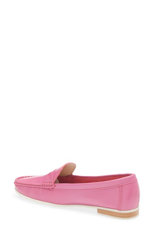 Marc Joseph New York Hamptons Penny Loafer In Pink Napa/white Sole