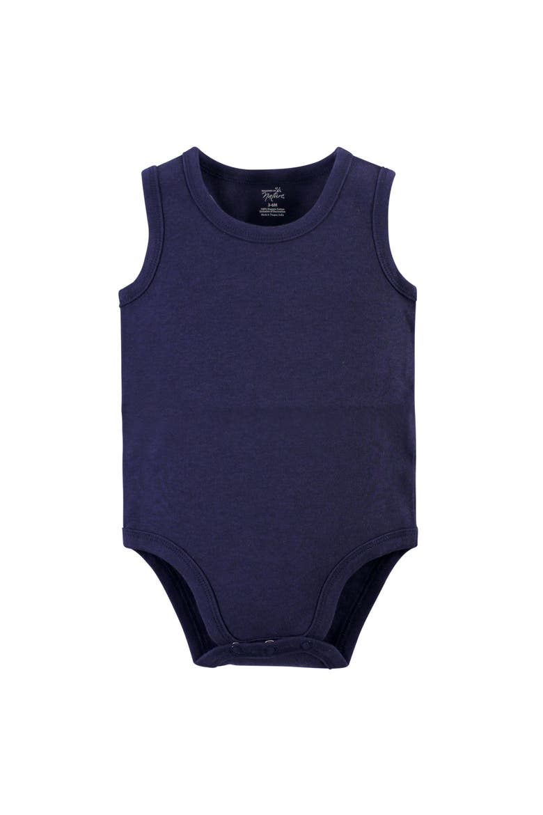 Five-Piece Organic Cotton Sleeveless Bodysuits, Alternate, color, Seagull