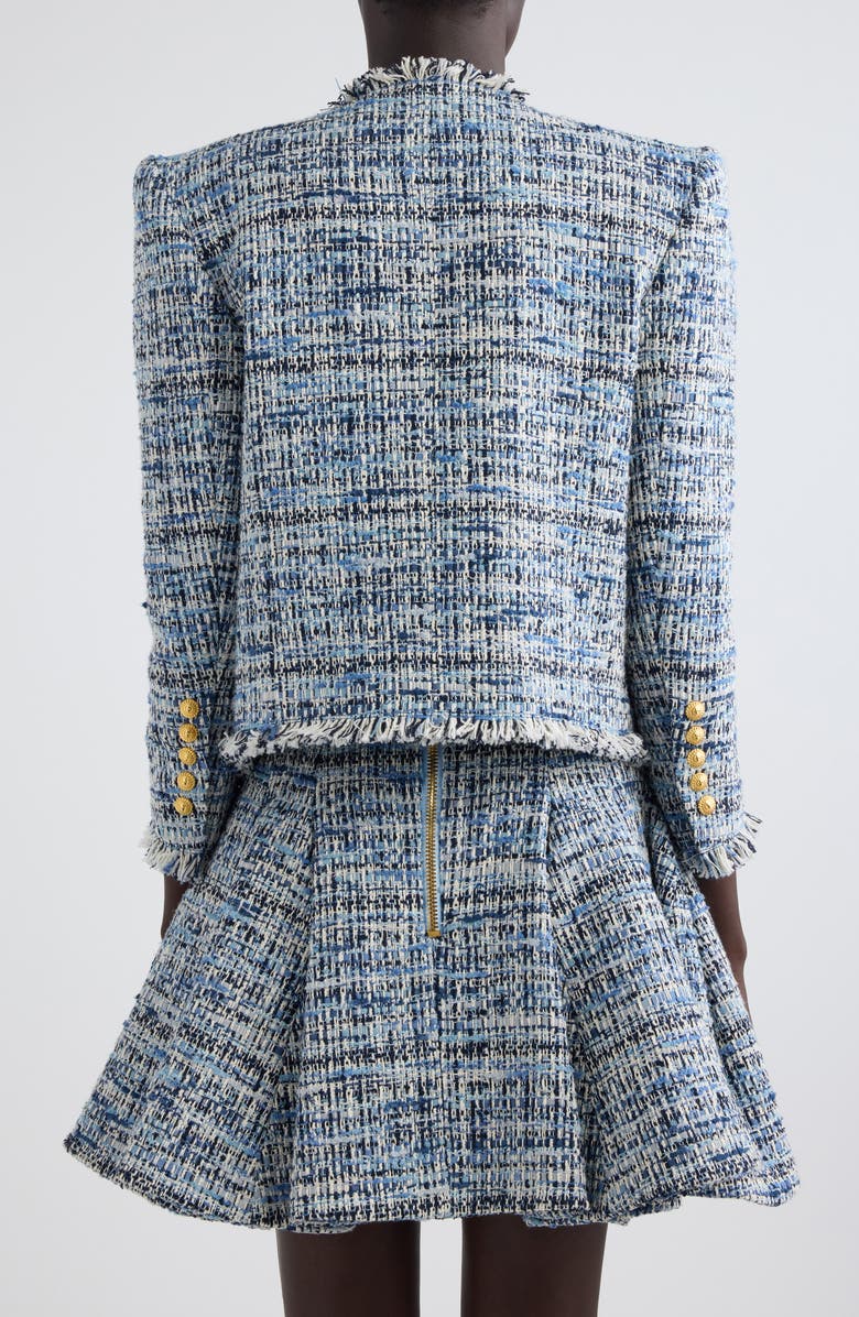 Balmain Edge to Edge Tweed Spencer Jacket, Alternate, color, 