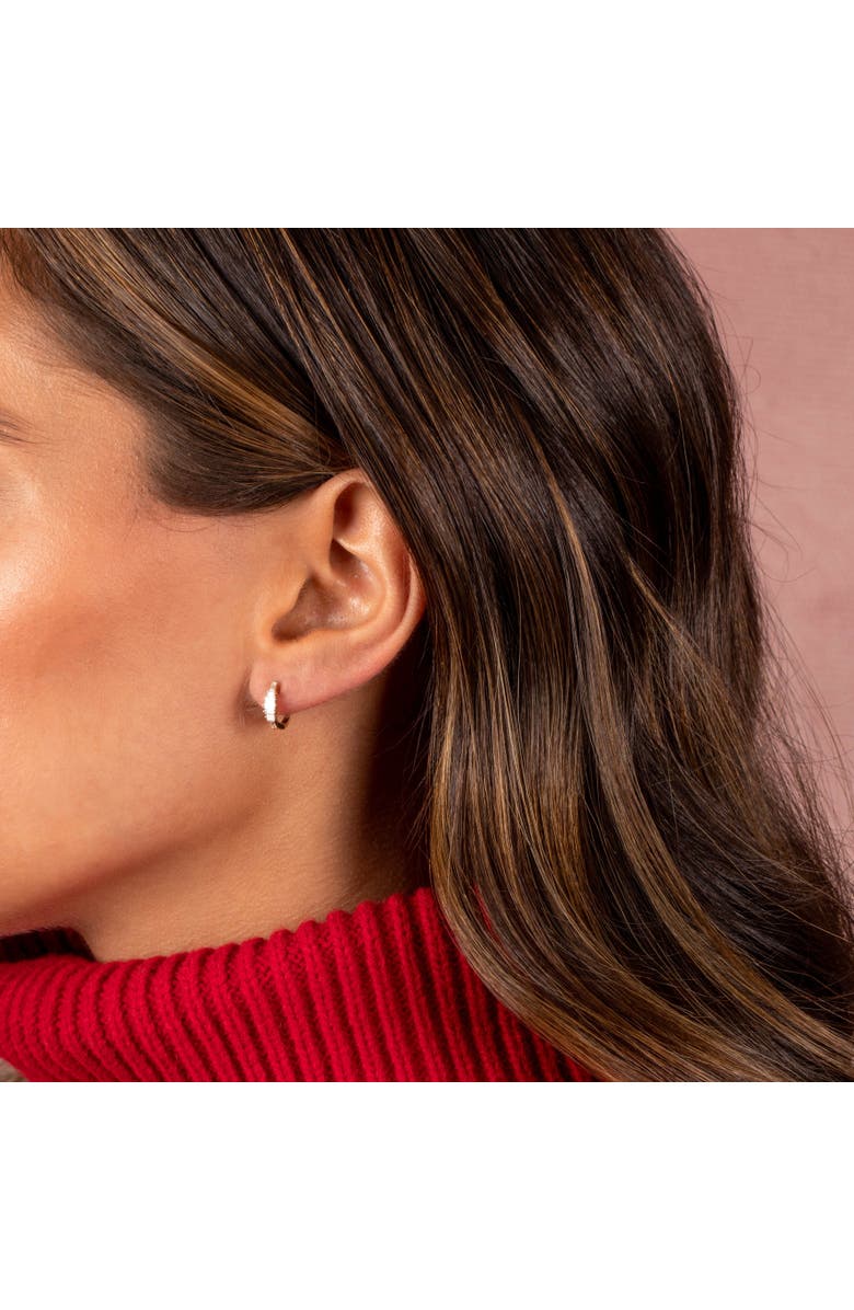 BY ADINA EDEN Diamond Graduated Baguette Huggie Earring 14K, Alternate, color, 14K Gold