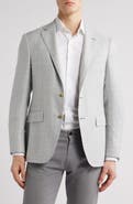 Canali Kei Trim Fit Wool & Silk Blend Melange Sport Coat