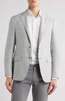 Canali Kei Trim Fit Wool & Silk Blend Melange Sport Coat