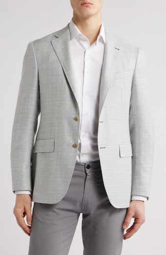 Canali Kei Trim Fit Wool & Silk Blend Melange Sport Coat