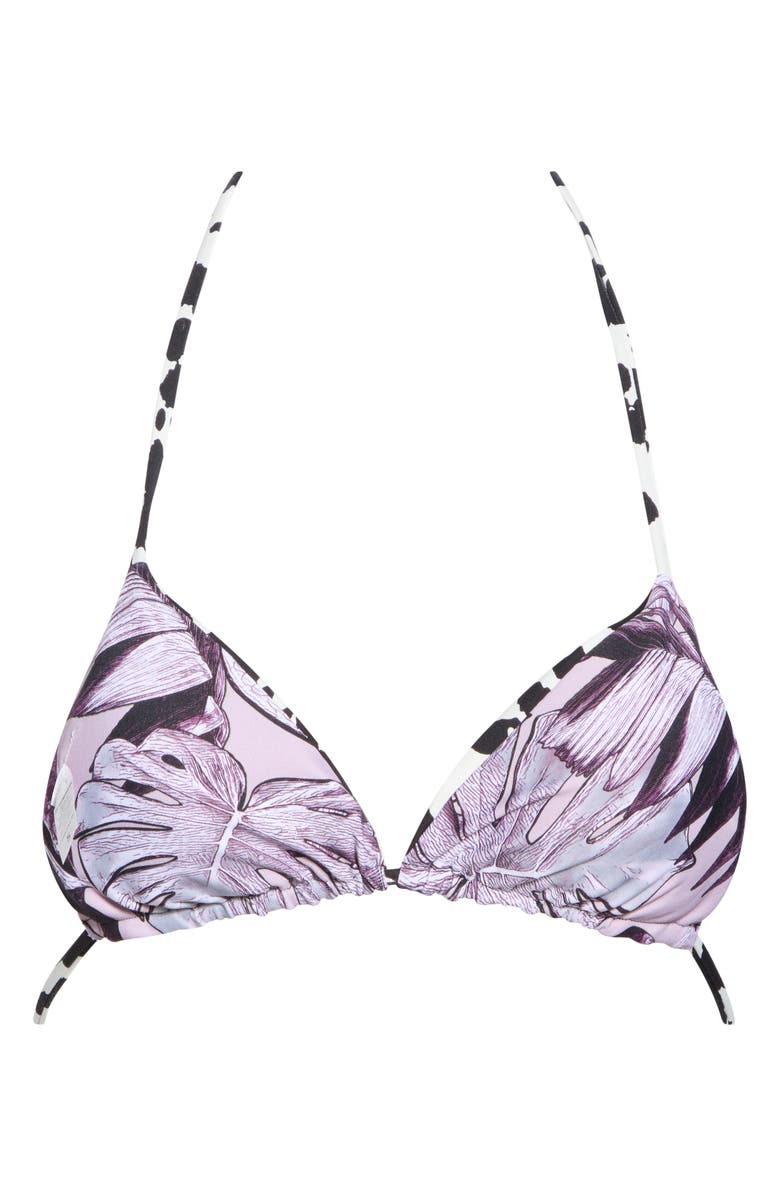 Maaji Balmy Reversible Triangle Bikini Top, Alternate, color, Black/ White Multi