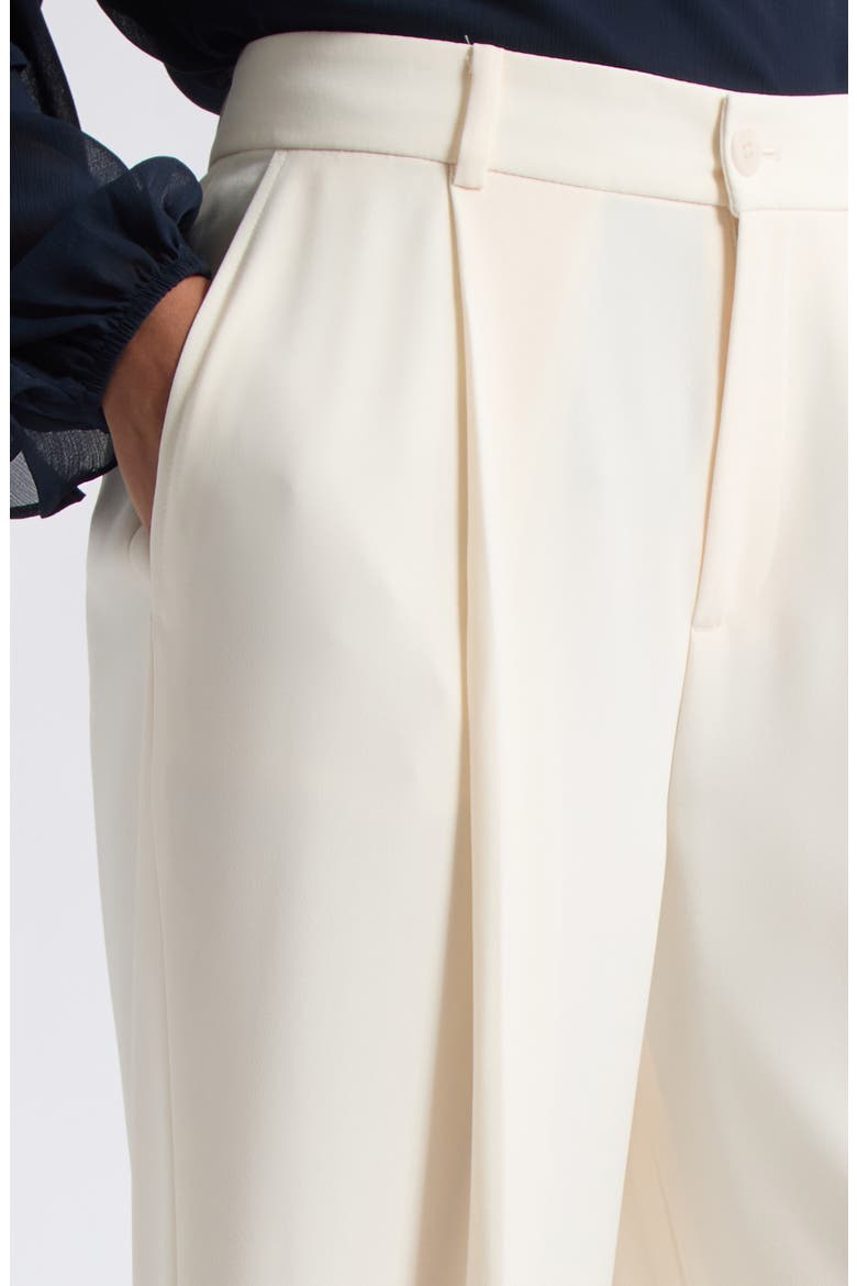 High Waist Georgette Wide Leg Pants, Alternate, color, WINTER CREAM IVORY
