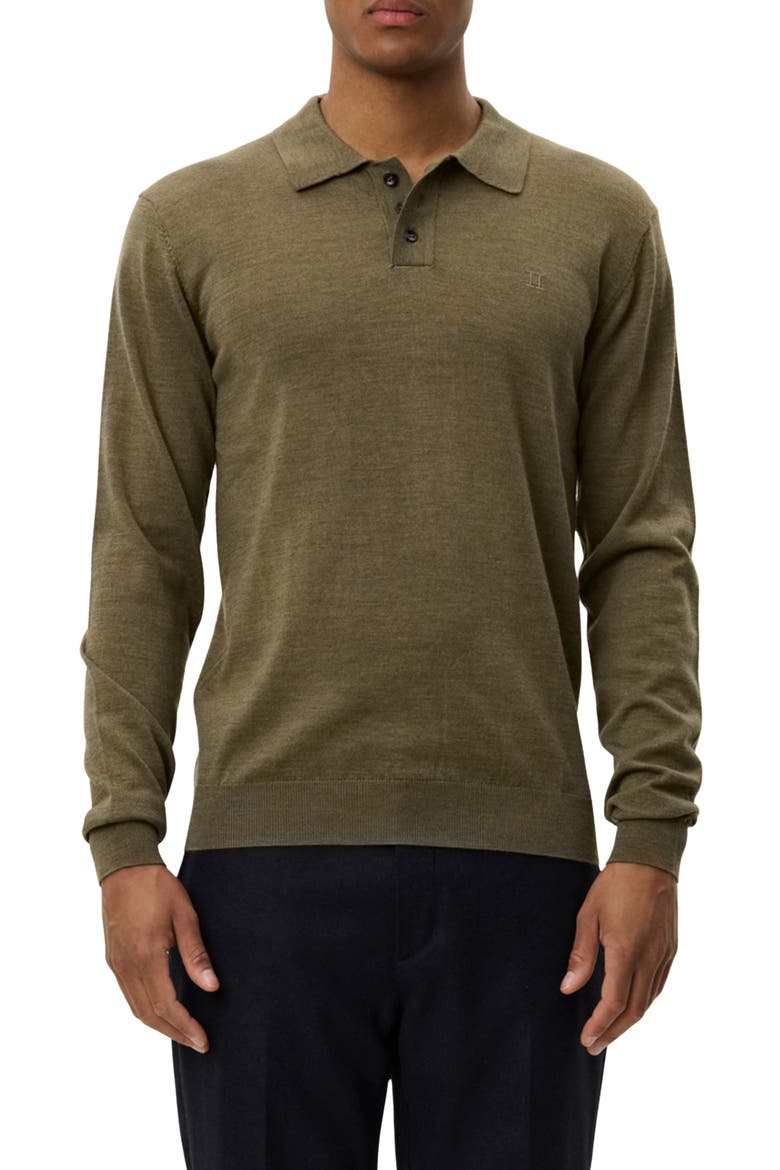 Greyson Long Sleeve Wool Polo Sweater, Main, color, MILITARY OLIVE