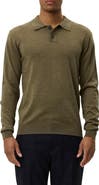 Les Deux Greyson Long Sleeve Wool Polo Sweater
