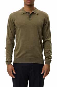 Greyson Long Sleeve Wool Polo Sweater