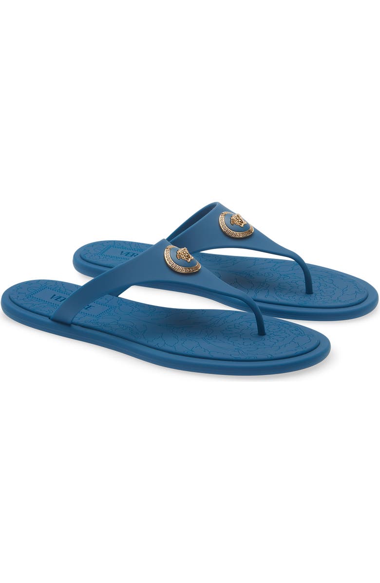 Versace Medusa Flip Flop, Main, color, Pastel Blue Gold