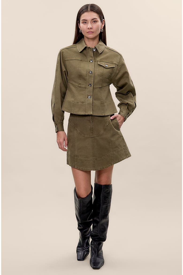 Carmen Garment Dyed Jacket, Alternate, color, Olive
