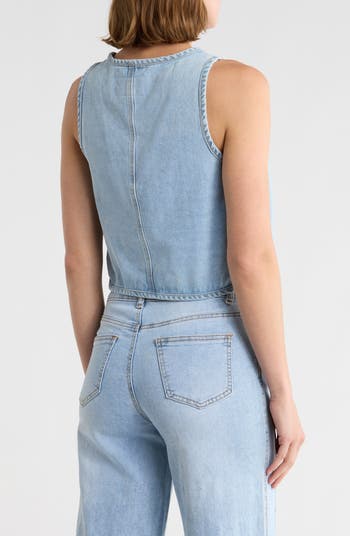 Front Tie Denim Vest