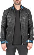 Maceoo Geometric Leather Jacket