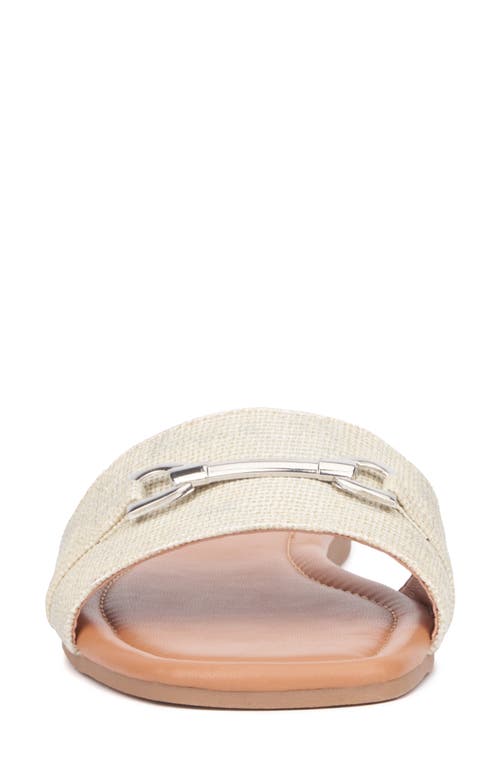 New York And Company Naia Slide Sandal In Silver Linen