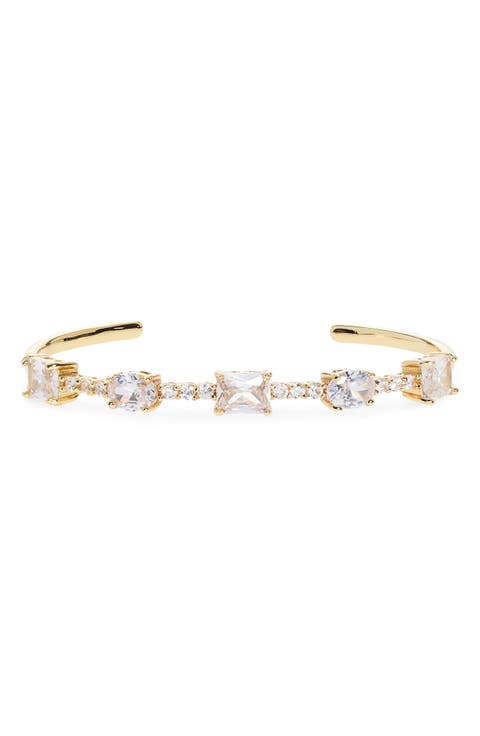 Mixed Crystal Cuff Bracelet