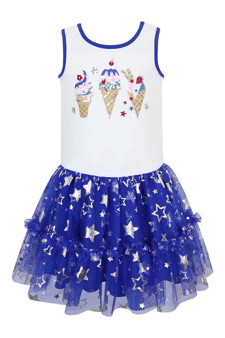 Kids' Sequin Ice Cream Tutu Dress, Main, color, IVORY/ ROYAL
