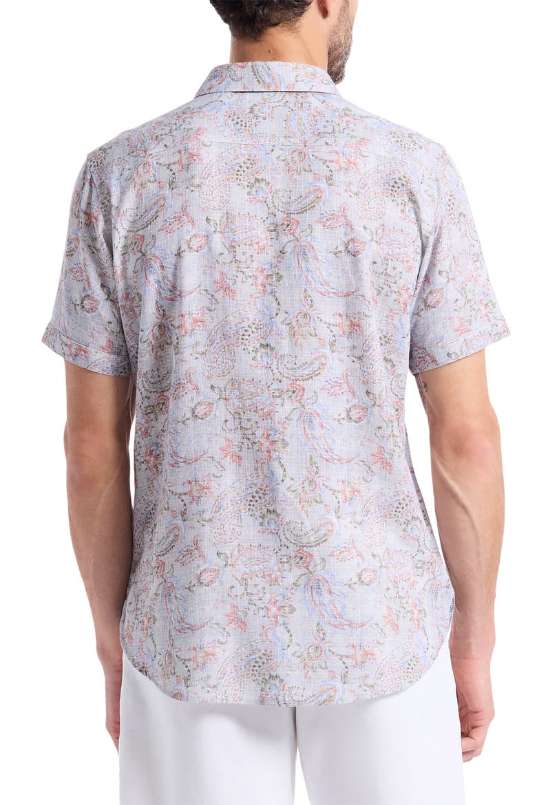 Windsong Floral Paisley Short Sleeve Button-Up Shirt, Alternate, color, MULTI