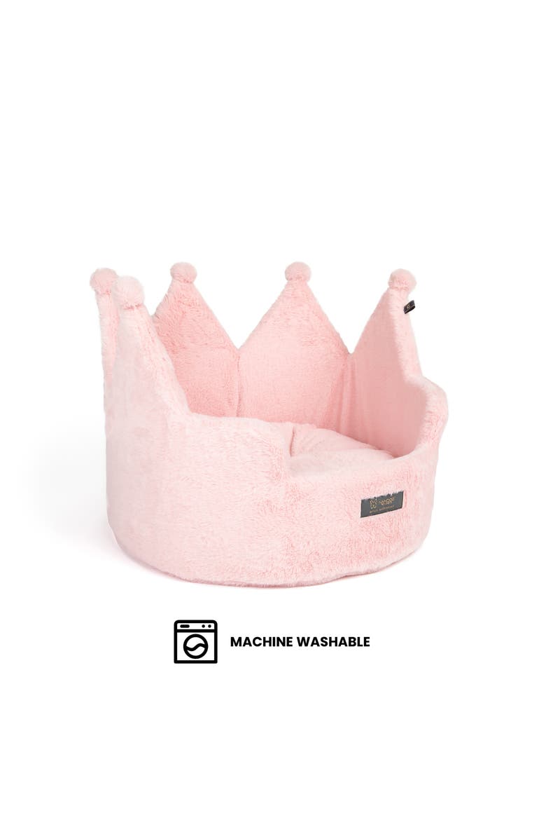 Crown Dog  Bed for Cats & Dogs, Alternate, color, Blush Pink