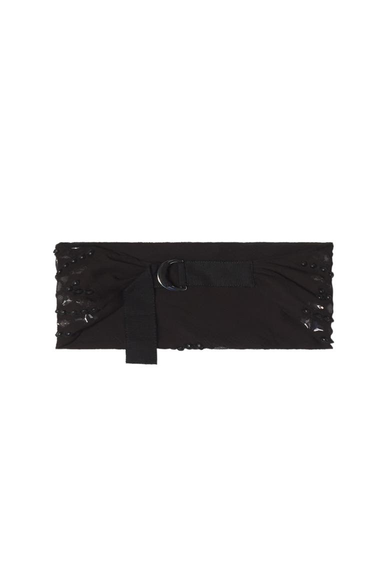 Embroidered Headband, Alternate, color, Black