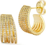GLAZE JEWELRY Cubic Zirconia Caged Hoop Earrings
