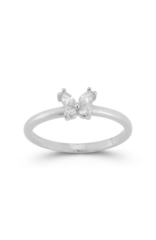 Glaze Jewelry Cubic Zirconia Butterfly Ring In Metallic