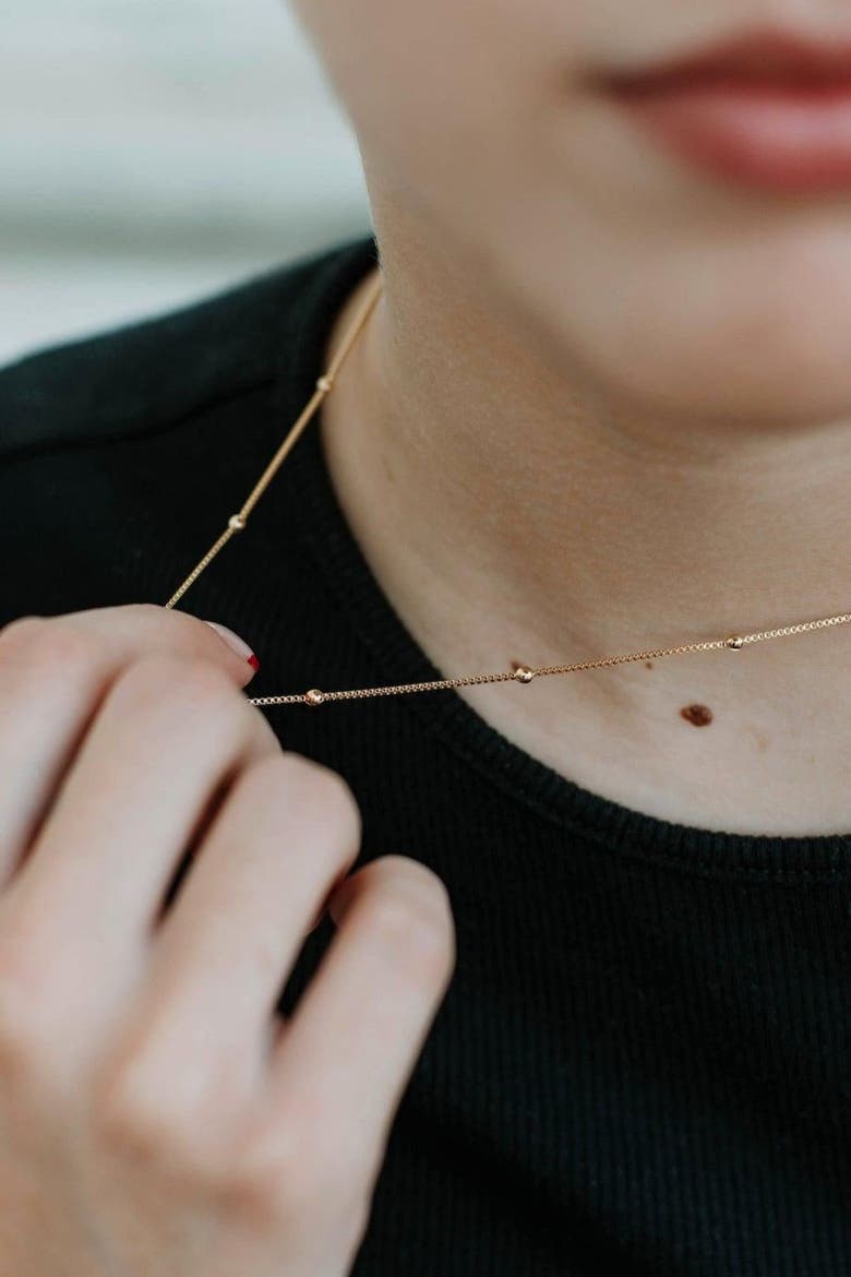 Dainty Dot Necklace, Alternate, color, Gold