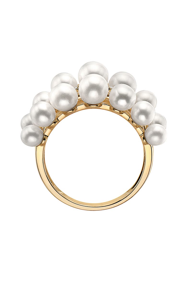 14K Yellow Gold Freshwater Pearl Diamond Bubble Ring, Alternate, color, 14K Gold