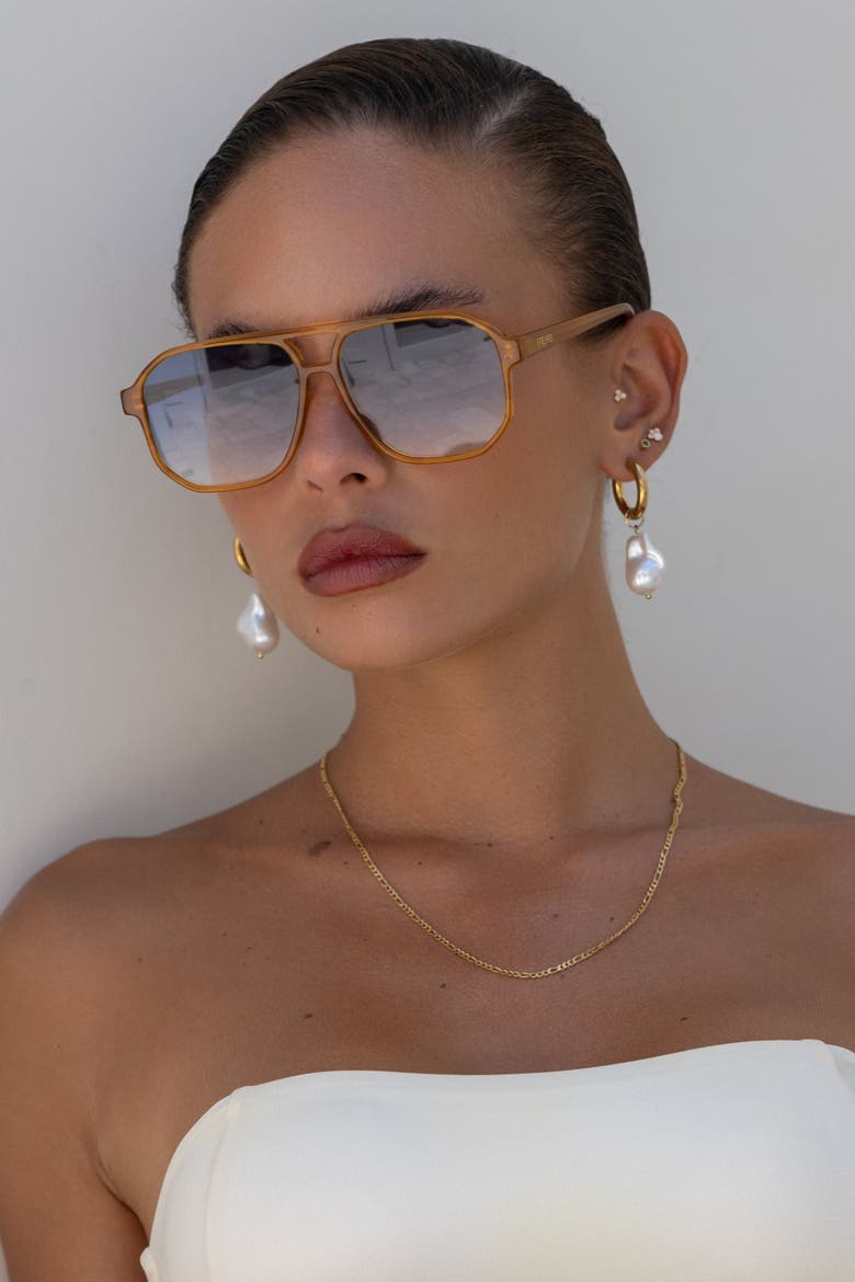 Billie Aviator Sunglasses, Alternate, color, Light Amber