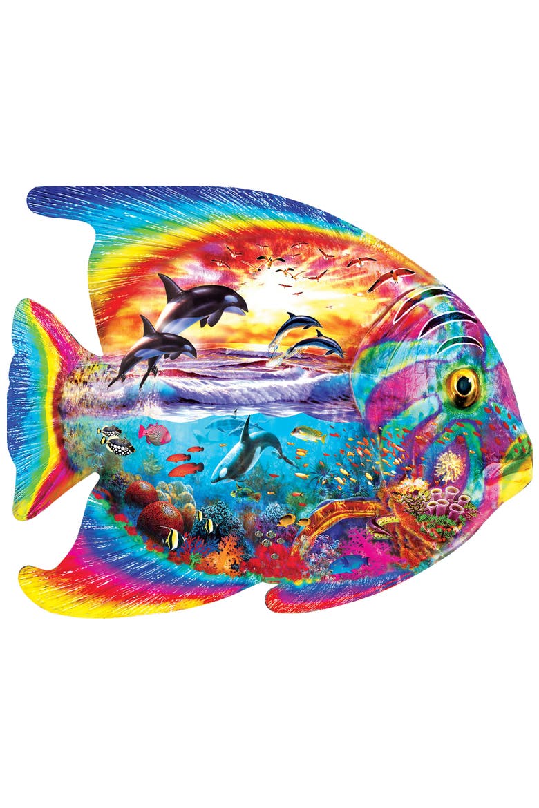 Tropical Menagerie 1000pc Shaped Puzzle, Alternate, color, Multicolor