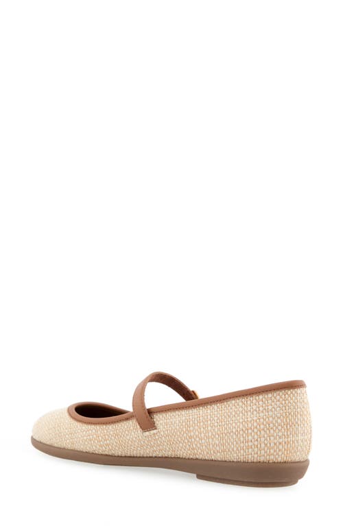 Aerosoles Baylee Mesh Mary Jane Flat In Natural Raffia Faux Leather