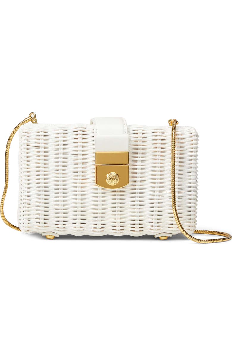 Veronica Beard Lock Rattan Box Clutch, Main, color,