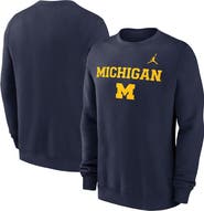 Jordan Brand Men's Jordan Brand Navy Michigan Wolverines Primetime Primary Stack Pullover Sweatshirt