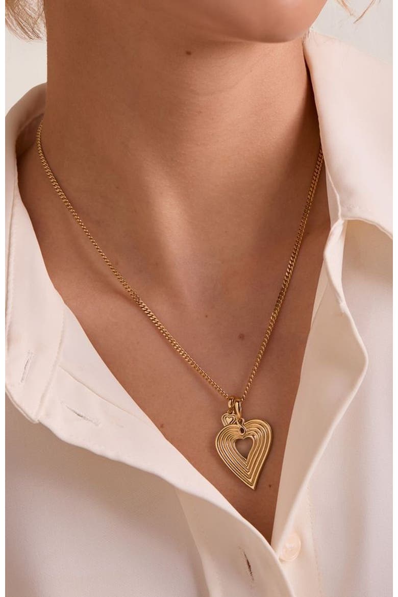 Emanate Love Heart Pendant Necklace, Alternate, color, 18k Gold Plated