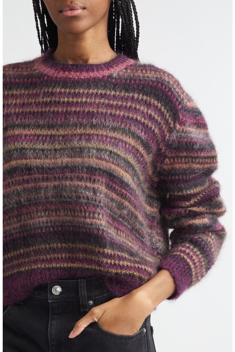 Morine Mohair Blend Sweater, Alternate, color, PLUM