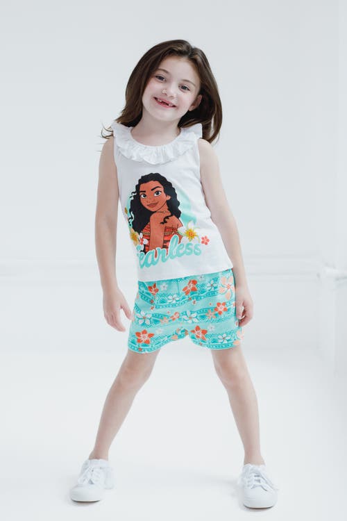 Disney Tank Top & French Terry Shorts Set In White